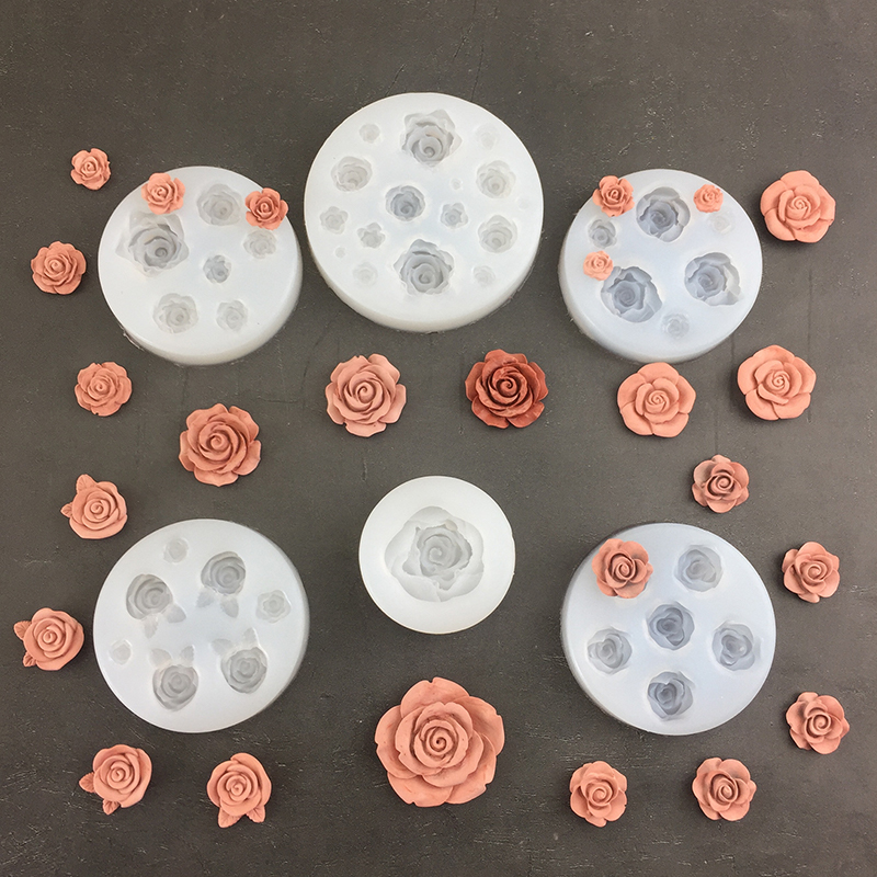 Soap Making Bar - Cetakan silikon daun bunga mawar 3D