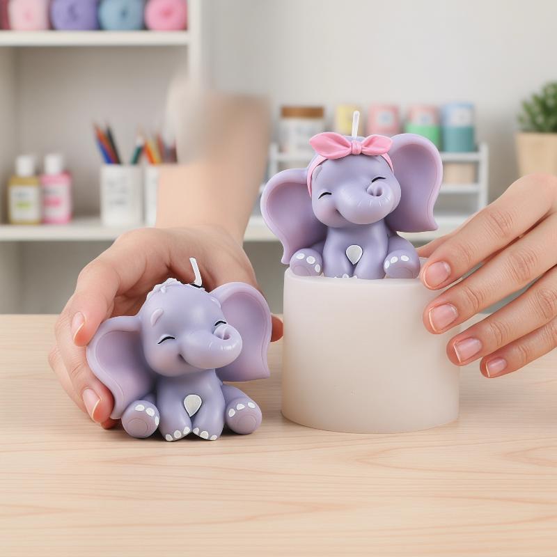 Soap Making Name - Cetakan Lilin Silikon Gajah 3D Lucu,