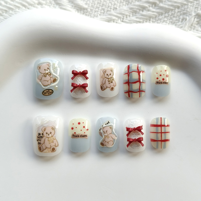 Soap Making Handmade - 10Pcs Kuku Palsu Gaya Korea Motif