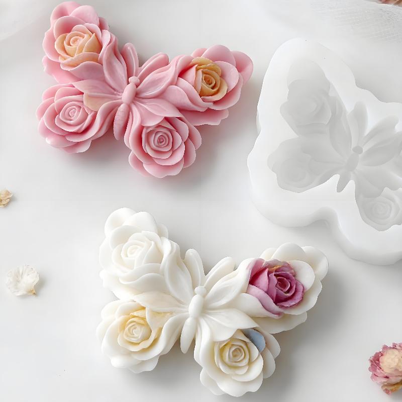 Soap Making Ins - Cetakan Silikon Bentuk Kupu-kupu Mawar DIY,
