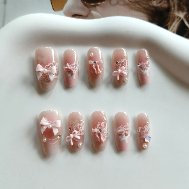 10Pcs Kuku Palsu Gaya Prancis  - Soap Making Handmade ulasan dan harga